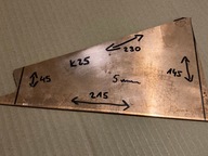 Miedź 5mm formatka miedziana kęs blacha płaskownik