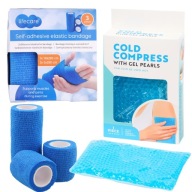 ZESTAW 3 sztuk - BANDAŻ KOHEZYJNY + Kompres ciepły zimny Regenerujący ULGA