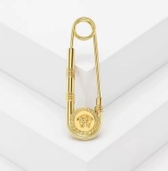 Meduza duża agrafka broszka kolor złoty