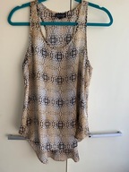 38 M Topshop satynowy top bokserka zwierzęcy wzór