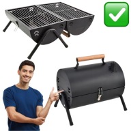 GRILL TURYSTYCZNY WĘGLOWY STALOWY PRZENOŚNY TYRYSTYCZNY 35x25 GARDEN PARTY