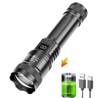 LATARKA LED AKUMULATOROWA ZOOM USB-C MOCNA LATARKA TAKTYCZNA KOLOR CZARNY