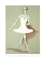 Pocztówka - Baletnica / 'Dziadek do orzechów' / projekt kostiumu Klary