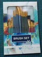 ZESTAW 24 pędzli malarskich PĘDZLE - różne rozmiary i kształty