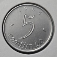 *FRANCJA [0786] *5 centymów 1964 *5 centimes, Piąta Republika Rośliny Kłosy