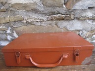 Stara matalowa skrzynka na narzędzia_LOFT PRL