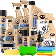 DUŻY zestaw kosmetyków K2 do pielęgnacji do mycia samochodu BOX26