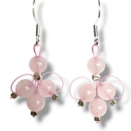 KR05 Kolczyki kamienie KWARC RÓŻOWY