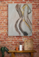 Obraz na płótnie malowany akrylami Kobieta naga Nowoczesna abstrakcja 30x40