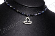 Naszyjnik WAGA znak zodiaku - Lapis lazuli & Szafir - Handmade