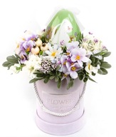 Wielkanocna kompozycja stroik flowerbox wielkanocny na Wielkanoc