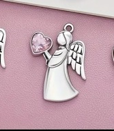 Dowieszka do łańcuszka Anioł z różowym sercem Gramy dla WOŚP