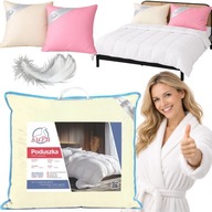 PODUSZKA 70x80 DO SPANIA Z PIERZA GĘSIEGO ANTYALERGICZNA POSZEWKA MIĘKKA