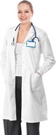 AIESI Fartuch Płaszcz Laboratoryjny Medyczny Damski 100% Bawełna Biały 50