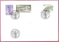 Szwecja 1979, FDC ryby, żaby, owady ważki