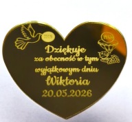 KOMUNIA ŚWIETA MAGNES PODZIEKOWANIE złote lustro grawer