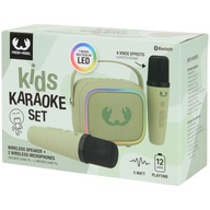 ZESTAW KARAOKE DLA DZIECI LED BLUETOOTH 2 MIKROFONY BEZPRZEWODOWE + GŁOŚNIK