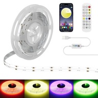 OULARA 5V USB RGB COB LED Strip 2M z kontrolerem Bluetooth Smart APP
