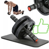 KÓŁKO ROLLER AB DO ĆWICZEŃ MIĘŚNI BRZUCHA PODWÓJNY WAŁEK + MATA NA KOLANA