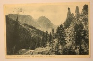 TATRY. Widok na Giewont z dol. Strążyskiej - Trzy kominy, STARA, 1935 rok