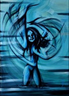 Aleksandra Tyrała "Błękitna Rusałka" 2013 akryl 100x70 Słowiańskie Rusałki