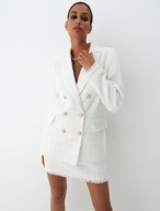 Biała tweedowa marynarka Mohito 38 M