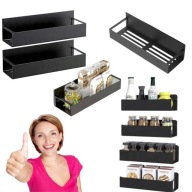 PÓŁKA MAGNETYCZNA CZARNA METALOWA 1-POZIOMOWA 27x8,5 CM NA LODÓWKĘ PRALKĘ