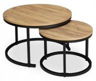 Stolik Kawowy LoftInspired Okrągły Dąb Craft 70cm