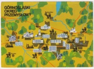 Katowice Knurów Ruda Śl. Czeladź MAPKA Świętochłowice ok.1980r.