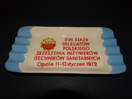 Tułowice, popielniczka reklamowa, zjazd Inżynierów PZITS Opole 1972