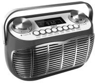 Radiobudzik retro Audible Fidelity FM, przenośne w kolorze CZARNYM