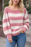 Ręcznie robiony sweter moherowy – oversize Uniwersalny, Miękki, puszysty