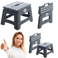 TABORET SZARY STOŁEK SOLIDNY ANTYPOŚLIZGOWY SKŁADANY SCHODEK PODEST 150KG