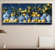 wydruk na płótnie komplet 3 szt. martwa natura cytryny