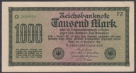 Niemcy 1000 Marek 1922 Rosenberg 75m Zw. Gitter mit 8