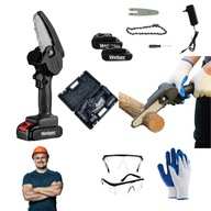 ZESTAW MINI PILA ELEKTRYCZNA MOCNA LANCUCHOWA + 2 AKUMULATORY + WALIZKA