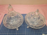 stary kryształ karafka bombonierka nóżki korek SCHOTT? BOHEMIA?