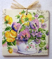 Robótkownia Kafelek obrazek 15x15 Kwiat Kwiaty Żółte bratki