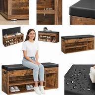 SZAFKA NA BUTY Z SIEDZISKIEM SOLIDNA STYLOWA DUŻA DĄB RUSTYKALNY 100CM LOFT