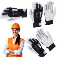 RĘKAWICE ROBOCZE SKÓRZANE ZAPINANE NA RZEP RĘKAWICZKI BUDOWLANE UNIWERSALNE