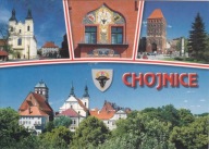 CHOJNICE - KOŚCIÓŁ ZWIASTOWANIA NMP - RATUSZ - BRAMA - PANORAMA - HERB