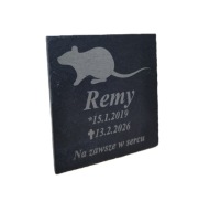 Personalizowany nagrobek dla szczura z łupku 10x10 cm szczur pamiątka