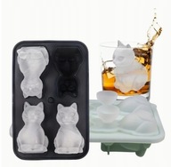 Forma Do Lodu 3D z Kotem Silikonowa Taca do Lodu Kreatywne Kostki