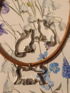 Koci komplet - naszyjnik i kolczyki boho handmade rękodzieło