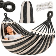 HAMAK OGRODOWY 2 OSOBOWY XXL HUŚTAWKA MOCNY WZMOCNIONY PAŁĄK DUŻY + TORBA