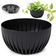 MISA DONICA DONICZKA KWIETNIK NA BALKON TARAS OGRÓD CZARNA 30 CM + WKŁAD