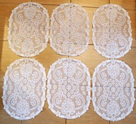 Serweta owalna ażurowa 6 sztuk kwiaty bieżnik