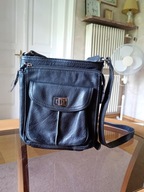 Czarna skórzana torebka Clarks typu raportówka - bdb !!