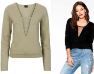 Biała bluzka z siateczką 34 XS przeźroczysta tiul Rainbow white