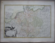 POLSKA, NIEMCY, CZECHY, EUROPA; MAPA, RIZZI ZANNONI; PARIS 1762